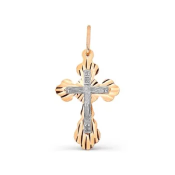 Крестик из красного золота Линии Любви(Крестики Т13066647)